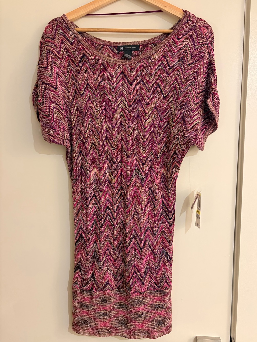 ✨ Vintage Y2K INC Metallic Mini Dress Tunic Top Deadstock NWT Going Out Euro